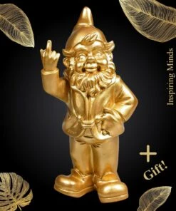 Tuinkabouter Middelvinger Tuin Kabouter 31cm Goud | GerichteKeuze