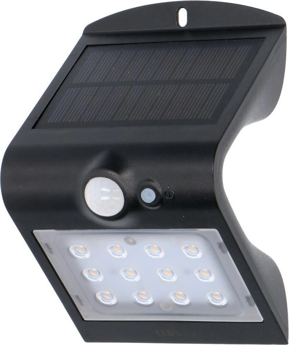Proventa Solar LED Buitenlamp Met Bewegingssensor - Wandlamp Model Jerrel - Zwart - Afbeelding 2