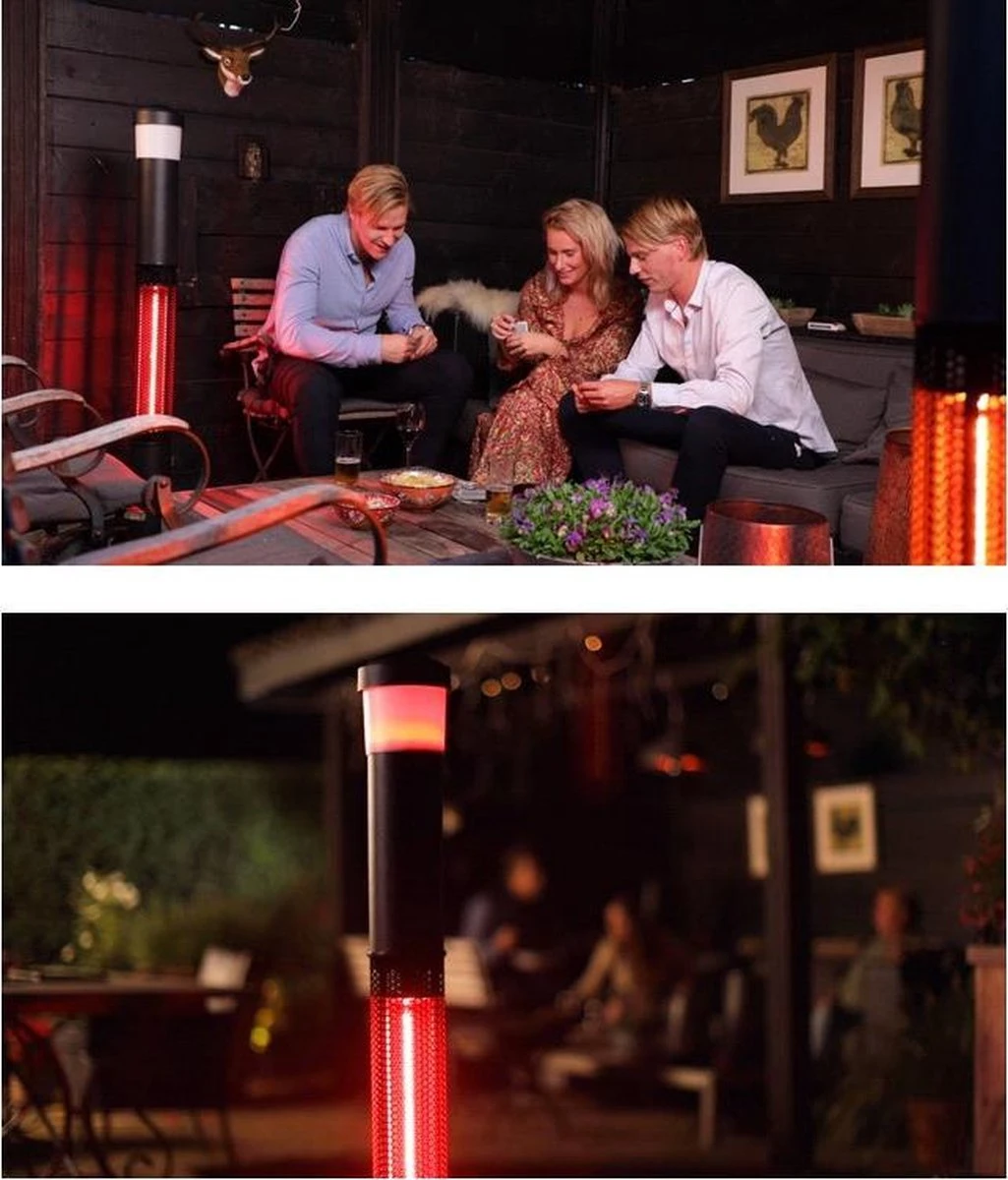 BluMill 3 In 1 Heater - Staande Terrasverwarmer - Terrasverwarmer Elektrisch - Heater Elektrisch - Met LED En Bluetooth Speaker - Afbeelding 15