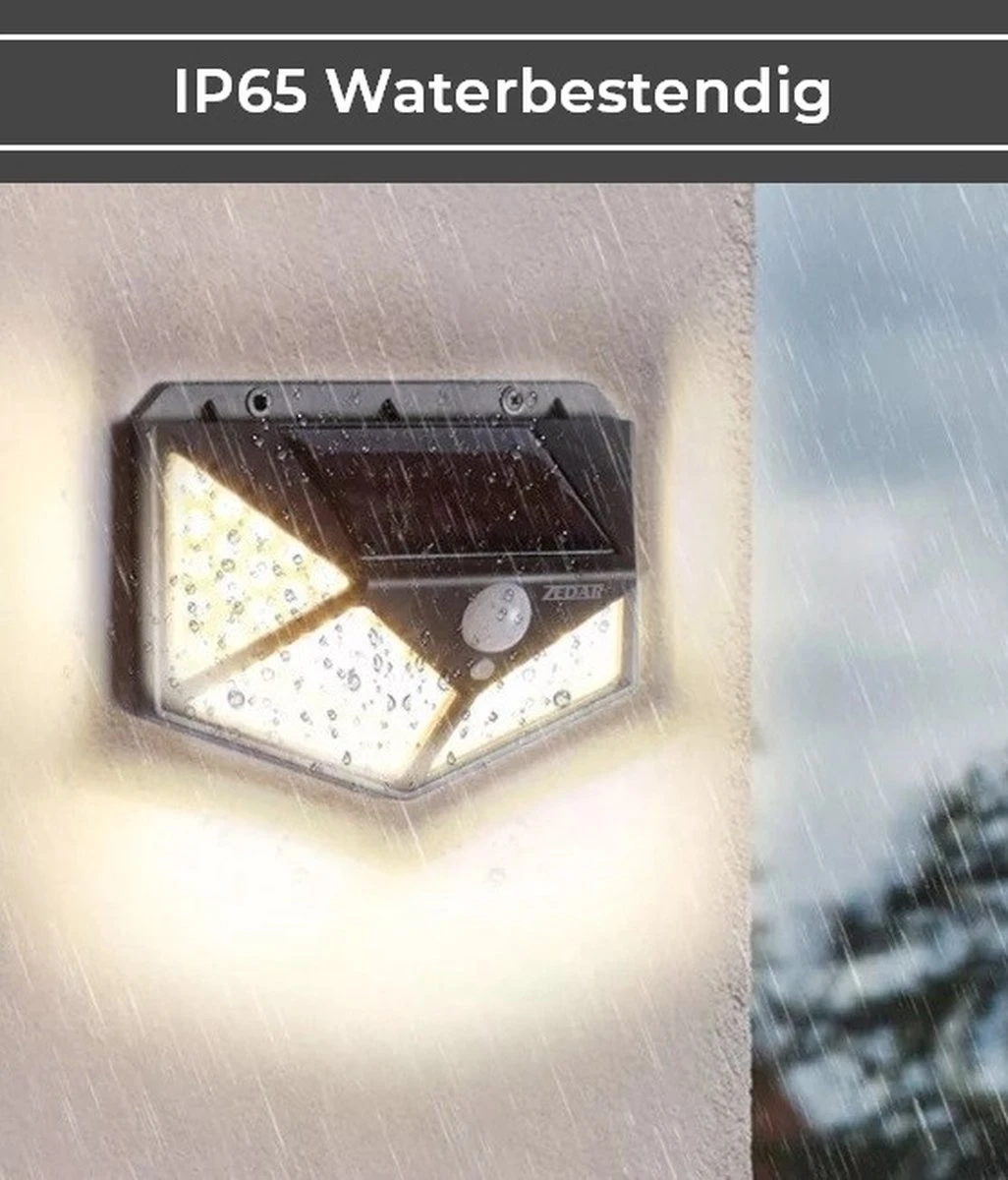 Buitenlamp Met Bewegingssensor Op Zonne Energie - Buitenverlichting Met Dag Nacht Sensor - Solar Wandlamp Buiten - 2 Stuks Van Zedar - Afbeelding 6