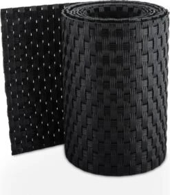 1 Rol Privacyband - Vlechtband Voor DSM Hekwerk Rotan Look Zwart