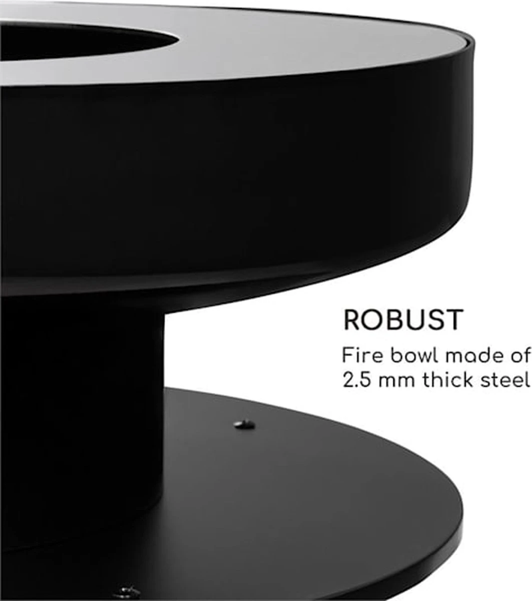 Blumfeldt Wood Stock 2-in-1 Vuurschaal & BBQ - Ø 56 Cm / 30 Cm - Met Grillplaat En Houtopslag - RVS - Afbeelding 4