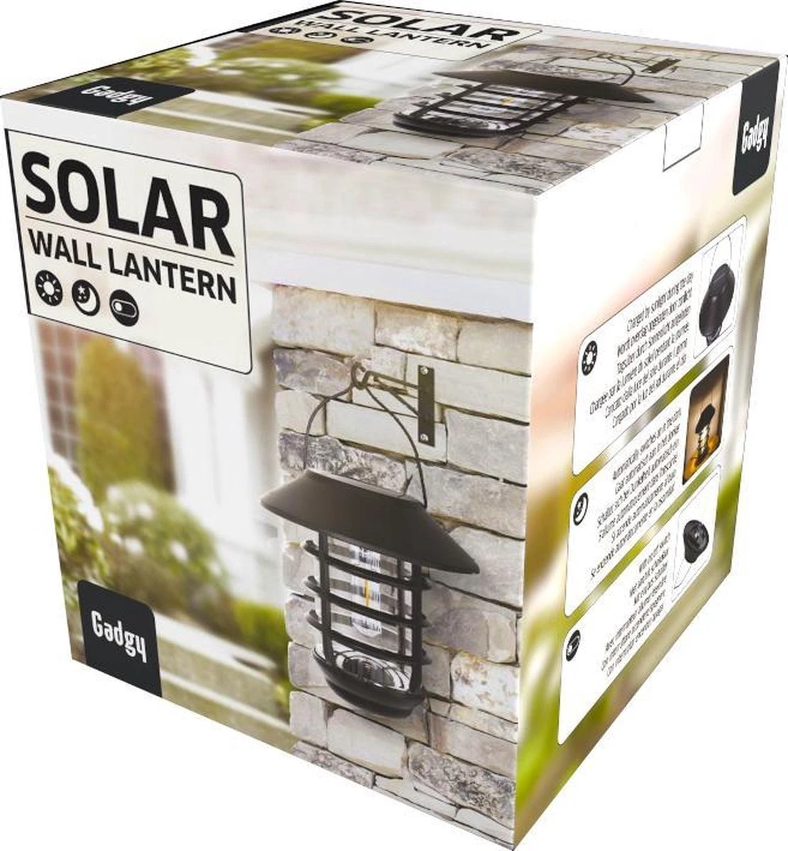 Gadgy Solar Tafellamp En Wandlamp Bijenkorf - Lantaarn Met Wandhaak - Tuinverlichting Op Zonneenergie Buiten - Led Buitenverlichting Met Sensor - Zwart Metaal - Afbeelding 8