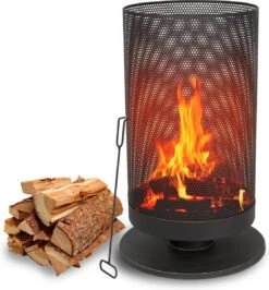 BBQ Collection Vuurkorf Op Voet - 72,5 Hoog - Ø 44,5 Cm - Inclusief Pook - Staal - Zwart