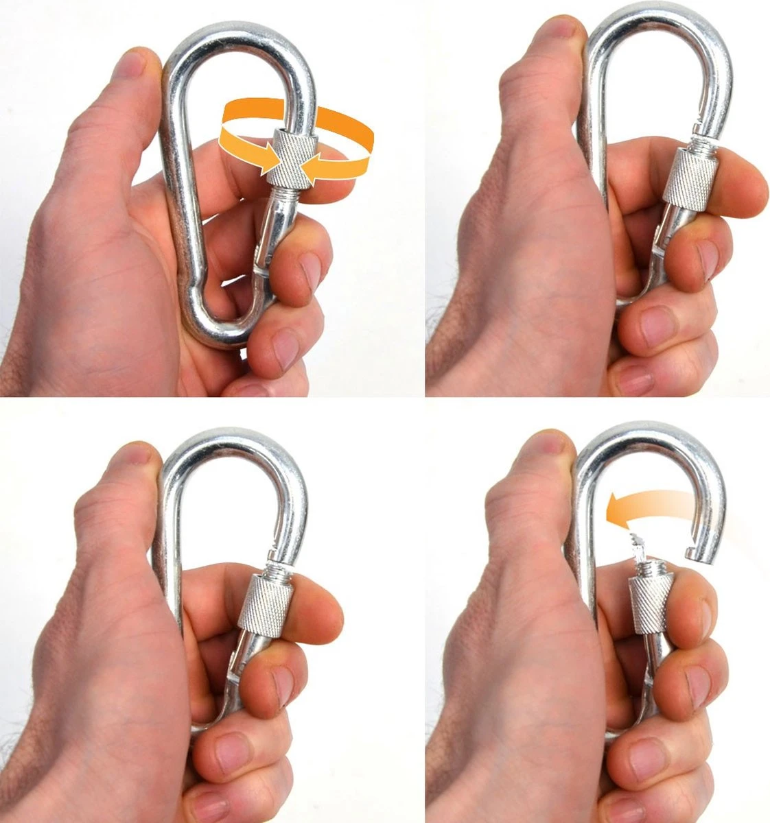 2x 50cm Hangende Stoelketting Tot 230kg - 4 Karabiners - Schommel Hangmat Bokszak Ophanging - Afbeelding 3