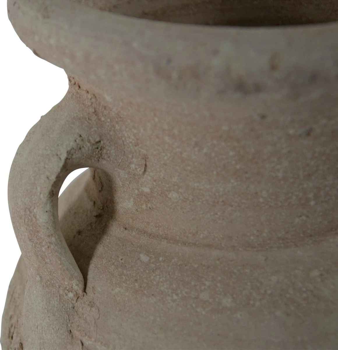 Buiten Amfoor/amfora Kruik Creme Wit Keramiek 25 Cm - Aardewerk Tuindecoratie - Amforen/amforas Voor Buiten/tuin - Afbeelding 3