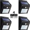 Ferodelli® Solar Buitenlamp Met Bewegingssensor - 40 LEDs - Tuinverlichting Op Zonne Energie - 4 Stuks