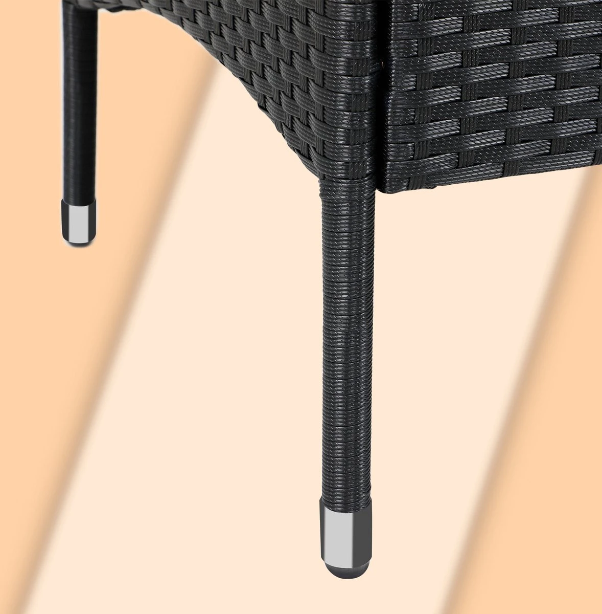 Casaria Polyrattan Tuinbank - Incl. Kussen - 143x55x88 Cm Zwart - Afbeelding 2