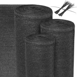 Sol Royal Zichtbreeknet Antraciet SG 80 Balkonscherm Zichtdoek 2500x200cm - Omheining 165 G/m² - Balkondoek Tuinnet Zonwerend HDPE - Inclusief Kabelbinders