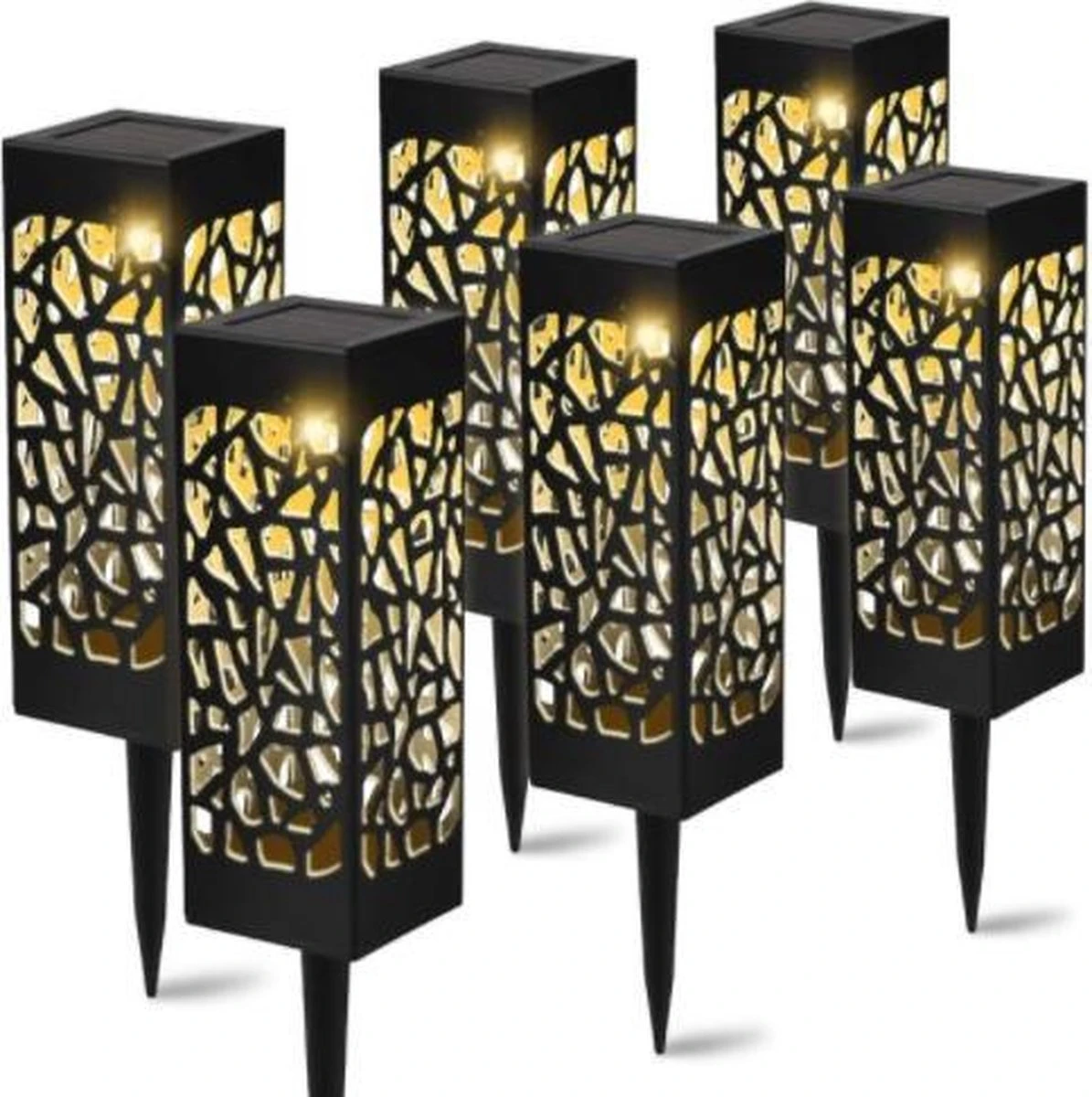 Tuinlamp Solar 6 Stuks Balkon Tuin Terras Sierverlichting Tuinverlichting Grond Verlichting Zonne-energie Led Sfeer Verlichting