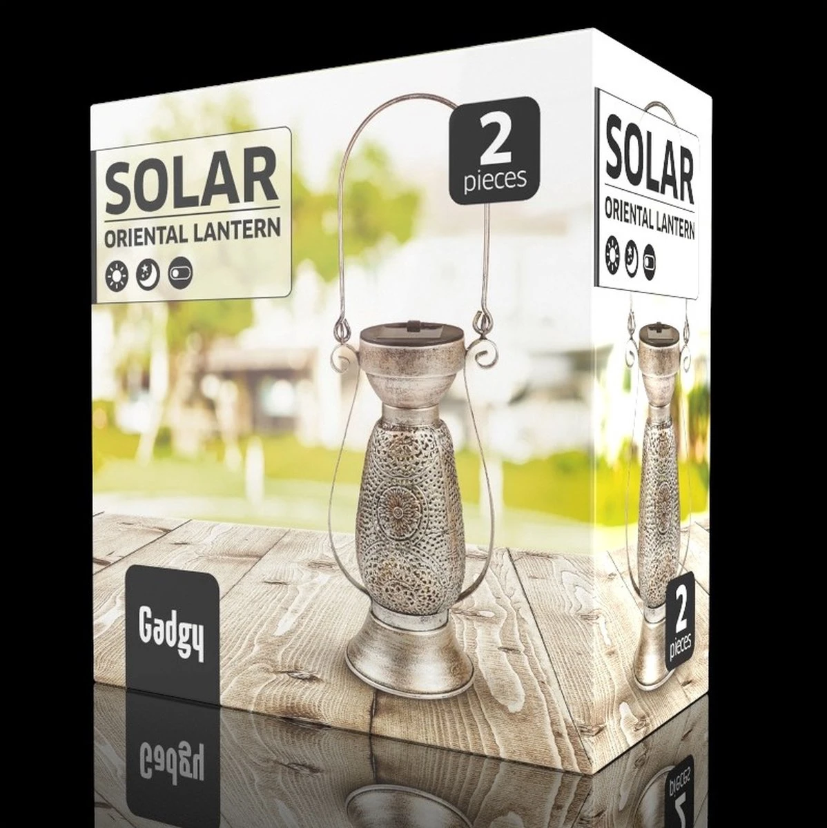 Gadgy Solar Tafellamp Petroleum - Olielamp Tuinlantaarn Set Van 2 - Solar Tuinverlichting Op Zonneenergie - Led Buitenverlichting Met Dag/nacht Sensor - Hanglamp - 21 X Ø11.5 Cm - Metaal - Afbeelding 10