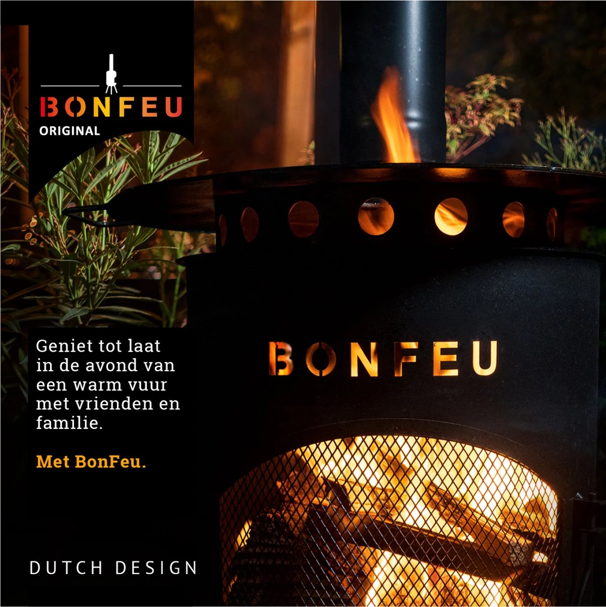 BonFeu Bongiano LP Roest Tuinhaard - L 30 X B 30 X H 153 Cm - Cortenstaal - Bruin - Tuinhaard - Terrasverwarming - Terrasverwarmers - Tuinkachel - Terraskachel - Houtkachel - Kachels - Afbeelding 4