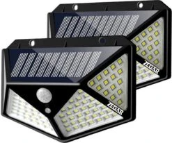 Buitenlamp Met Bewegingssensor Op Zonne Energie - Buitenverlichting Met Dag Nacht Sensor - Solar Wandlamp Buiten - 2 Stuks Van Zedar