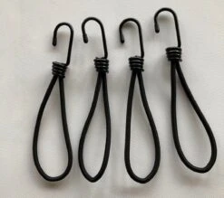 D&C Collection - Elastieken Voor Tuinposter - 18 Cm - 4 Stuks - Tuin Decoratie - Tuinposters Buiten - Tuindoek Ophangen - Schuttingposter Bevestigen