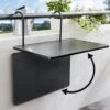 Merkloos Balkontafel Inklapbaar – Zwart – 40 X 60 X 70 Cm – Hout Balkontafeltje Hangend Balkonbar Balkontafels Opklapbaar Hangtafel – Ophangbaar Voor Aan Het Balkon – Vouwtafel Wandtafel Inklapbare Tafel – Bijzettafel – Buiten Tafeltje Klaptafel