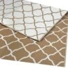 LifeGoods Buitenkleed - 183x290CM - Tuintapijt - Omkeerbaar - Incl. Draagtas - Met Patroon - Beige/Wit
