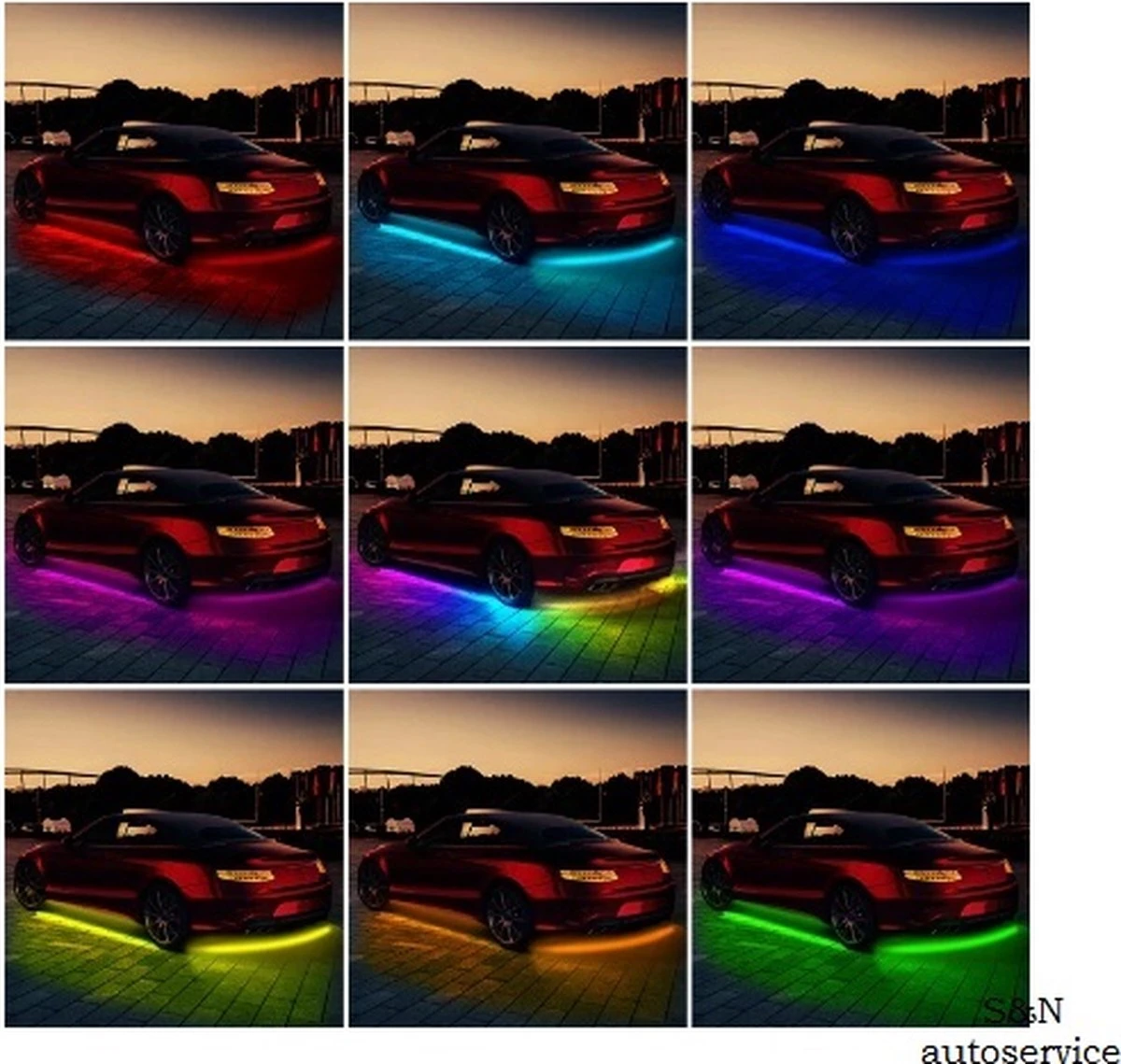 Merkloos Auto Led Verlichting - Underglow Led Strip Licht -Mobiele App - 12V - Afbeelding 6