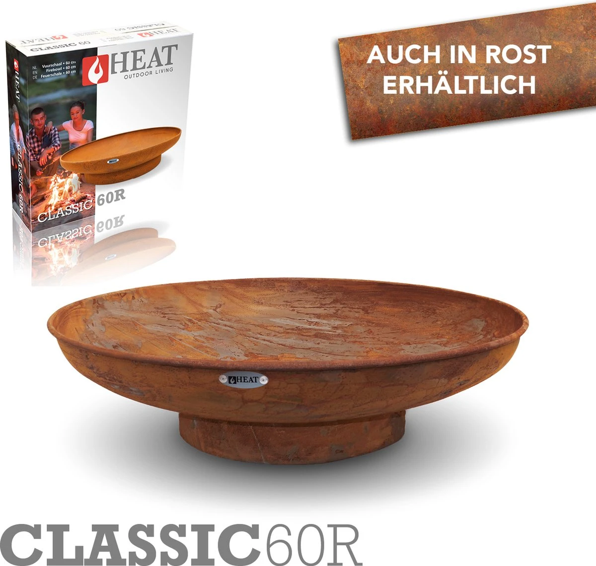 HEAT Outdoor Living - Vuurschaal Classic Ø 60 Cm Zwart - Staal - Vuurkorf - Vuurschaal BBQ - Vuurschaal Voor Buiten - Terraskachel - Tuinkachel Terrashaard - Vuurkorf Voor Buiten - Vuurkorf BBQ - Vuurton - Terraskachel - 60x60x16 Cm - Afbeelding 7