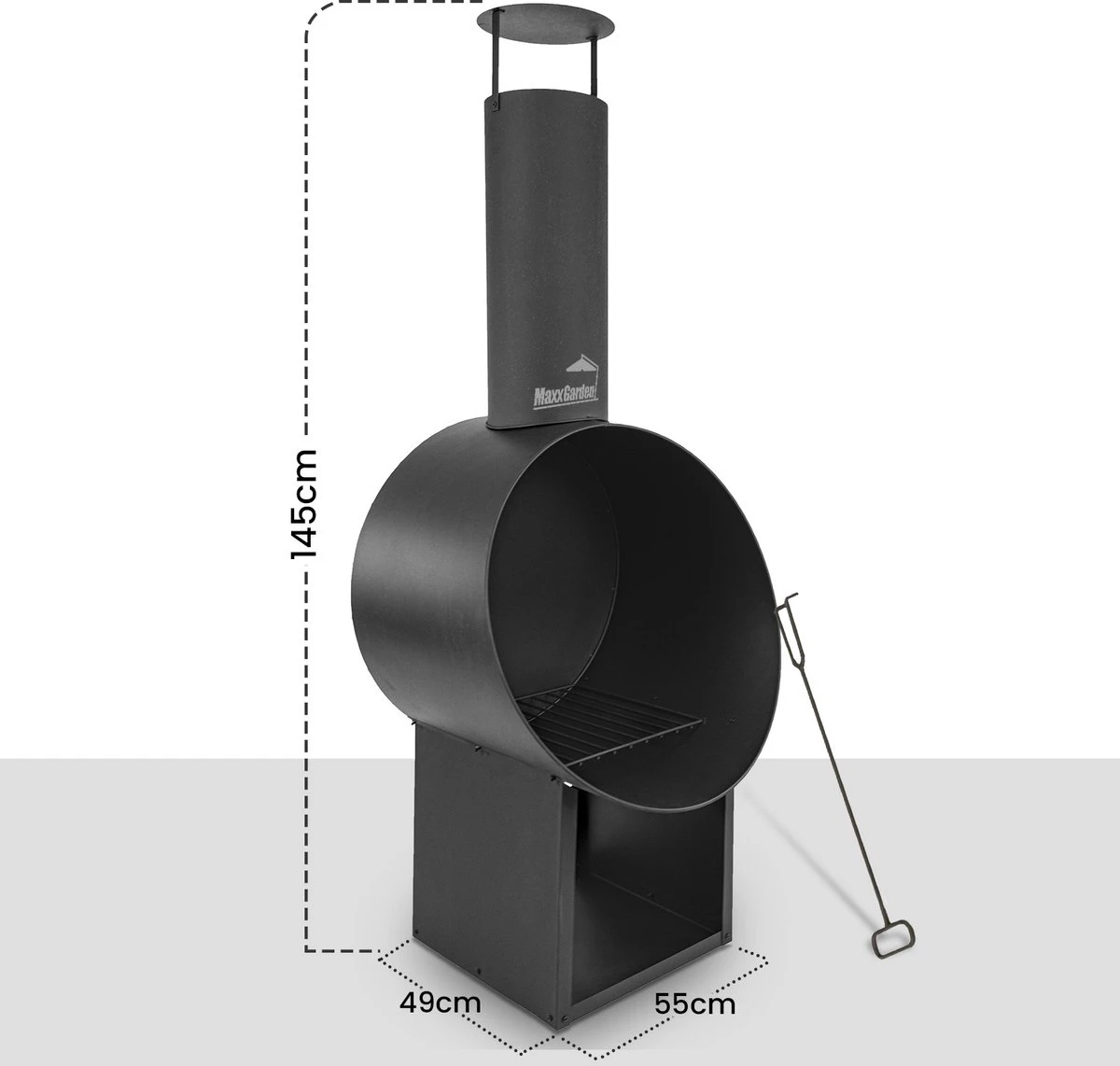 MaxxGarden Tuinhaard Grieks Archedius - Terrashaard - Vuurkorf - Terrasverwarmer - Terrasverwarming - Sfeerhaard - 55x49x145 Cm - Afbeelding 6