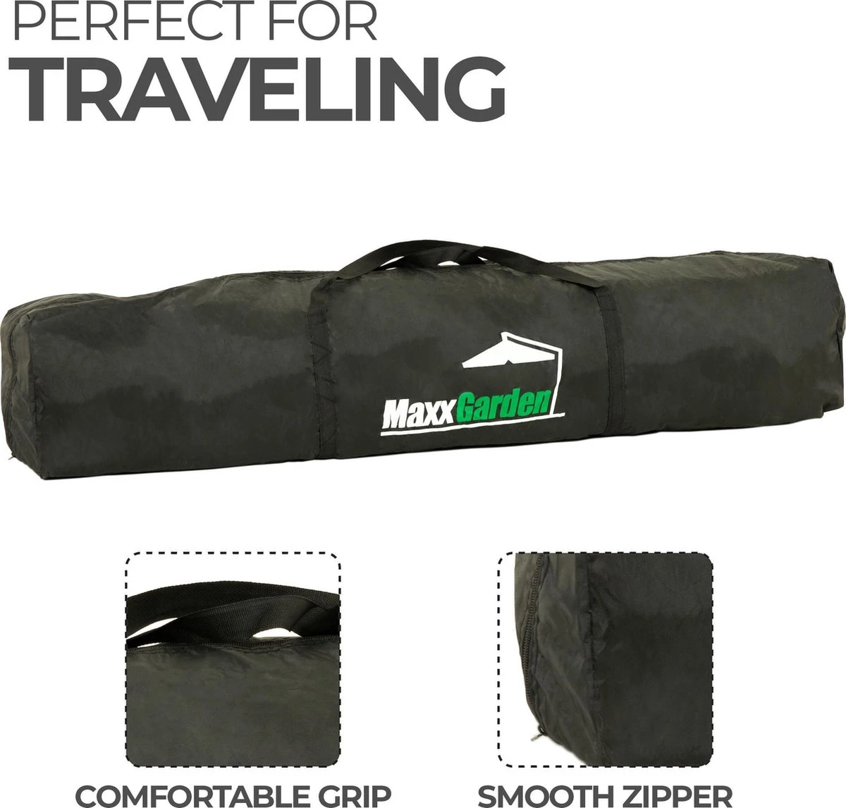 MaxxGarden Easy-up Partytent - 3x3m - Standaard - Waterdicht - Opvouwbaar - Inclusief Draagtas - Zwart - Afbeelding 5