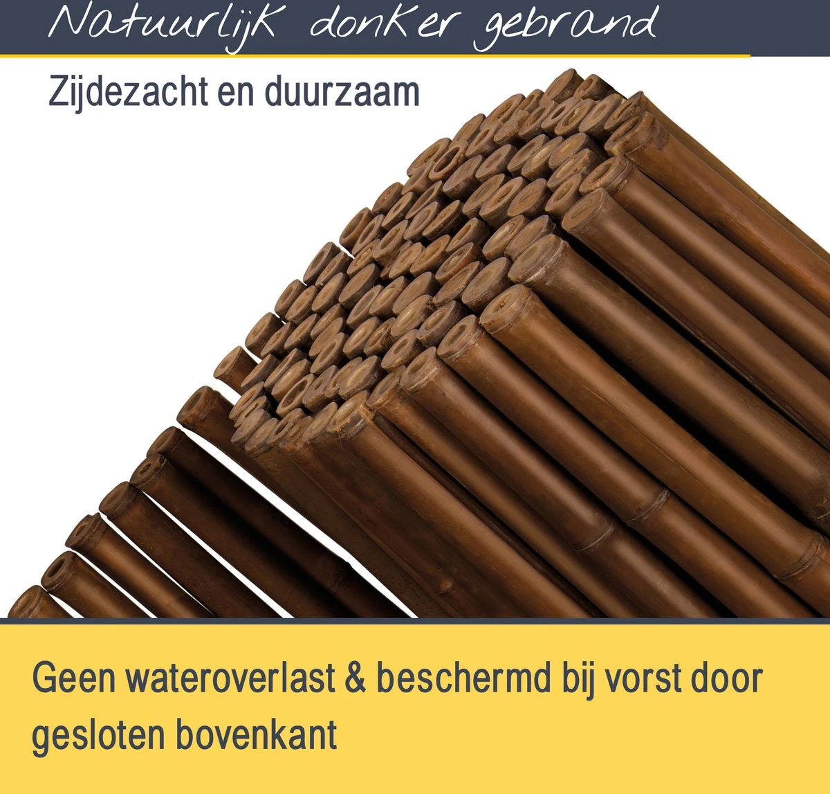 Sol Royal B23 – Premium Bamboe Tuinscherm 100x250cm Donkerbruin – Geharde Bamboestokken Ø 2-3cm – Weerbestendige Balkonscherm - Afbeelding 5