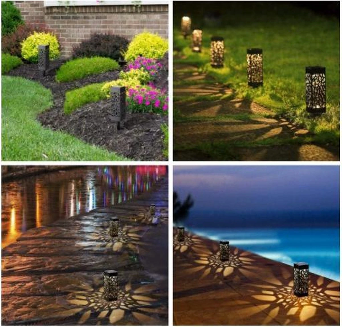 Tuinlamp Solar 6 Stuks Balkon Tuin Terras Sierverlichting Tuinverlichting Grond Verlichting Zonne-energie Led Sfeer Verlichting - Afbeelding 3
