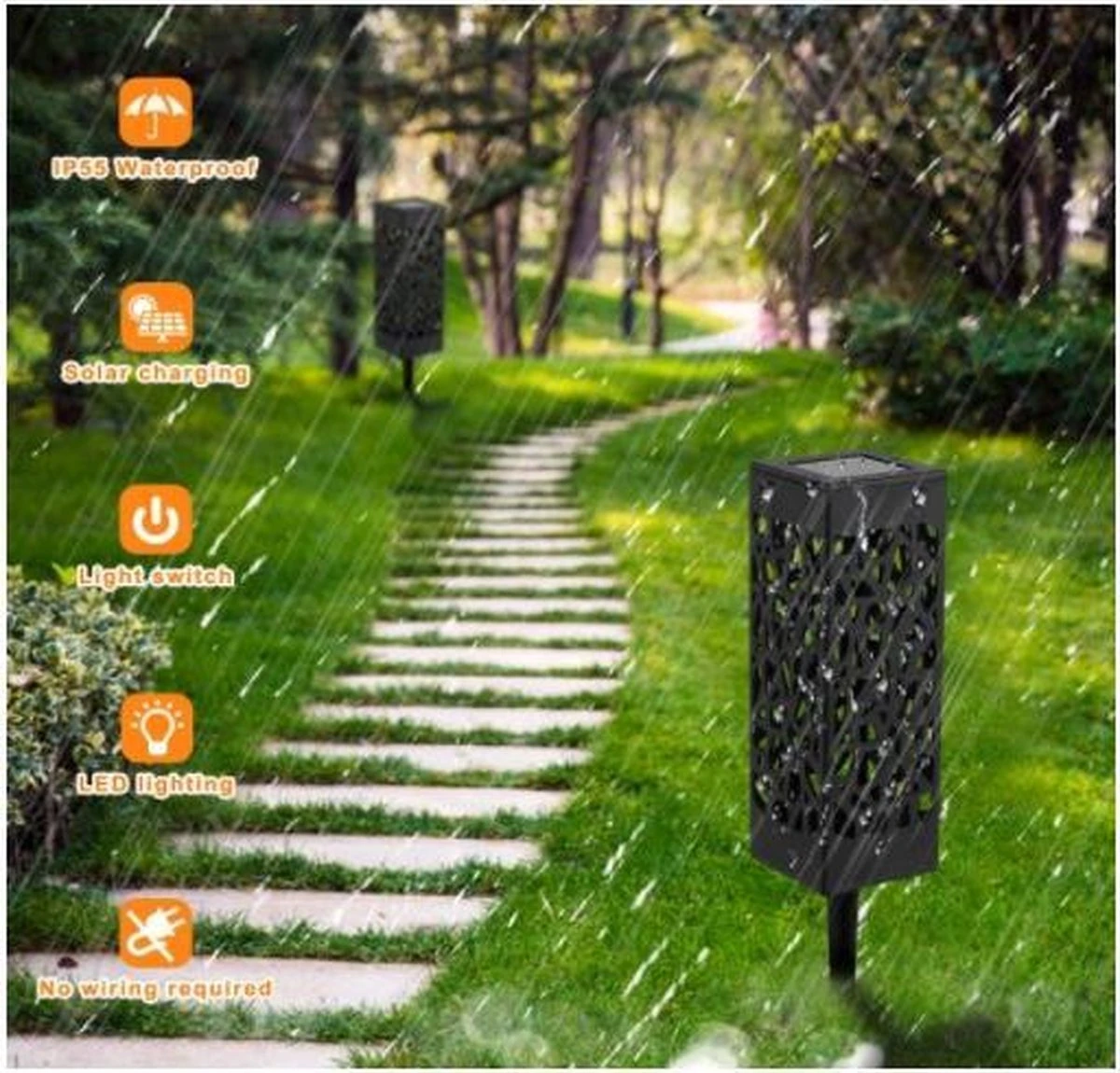 Tuinlamp Solar 6 Stuks Balkon Tuin Terras Sierverlichting Tuinverlichting Grond Verlichting Zonne-energie Led Sfeer Verlichting - Afbeelding 2