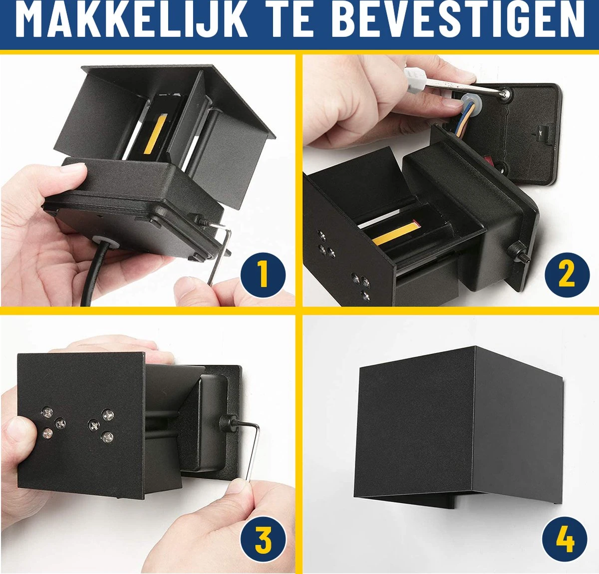 WRH - Set Van 2 Wandlamp Binnen Industrieel - Wandlamp Buiten - Waterdicht IP65 - Industrieel Modern - Set Van 2 - Afbeelding 2