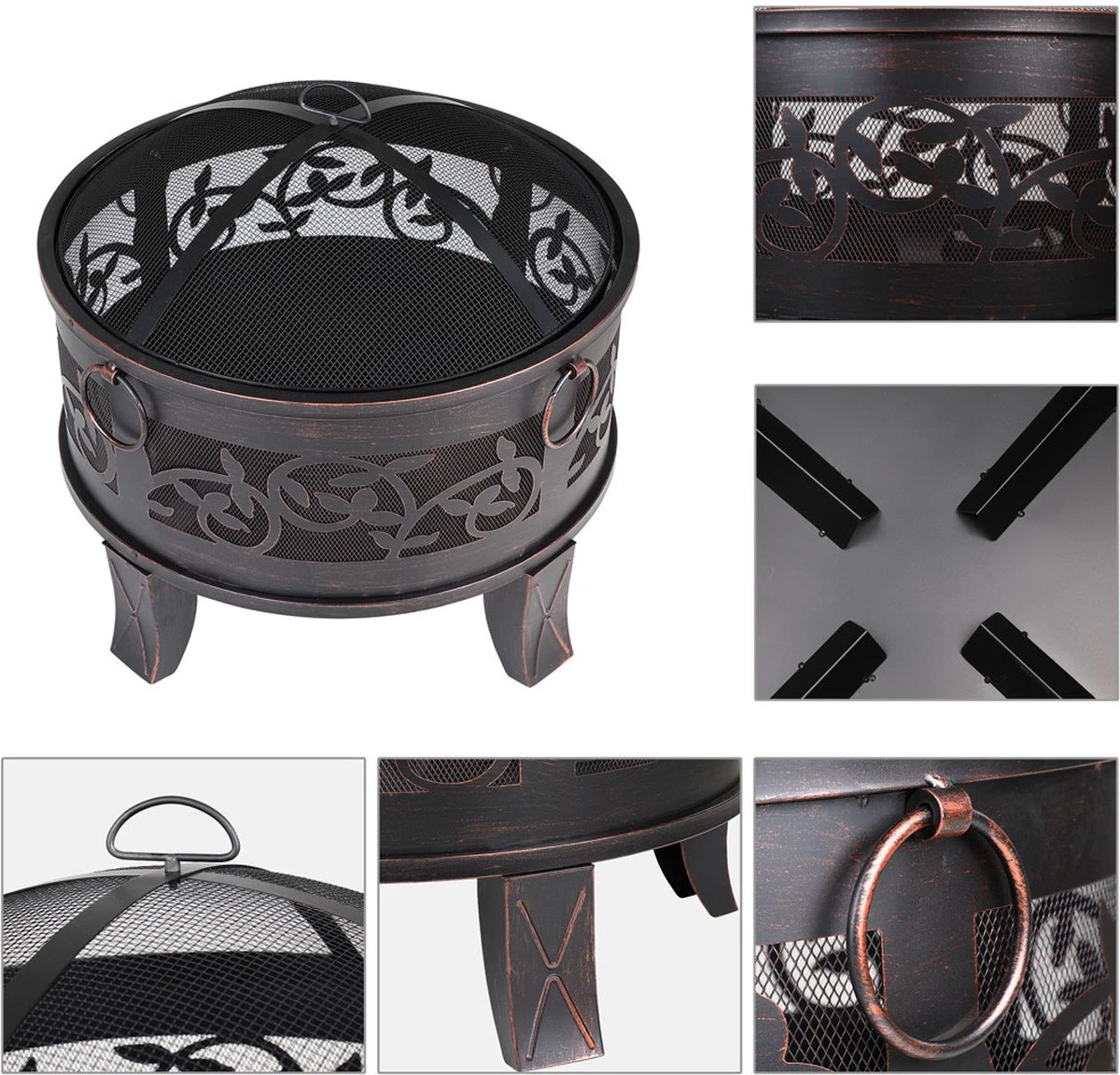 Gardebruk Vuurkorf Rond Ø 67cm – Incl. Vonkbeveiliging & Vuurhaak - Afbeelding 5