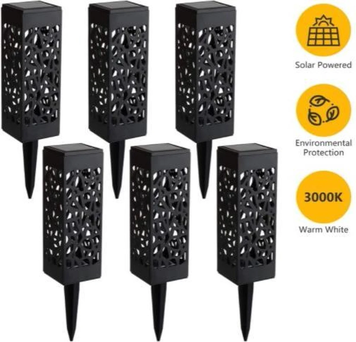 Tuinlamp Solar 6 Stuks Balkon Tuin Terras Sierverlichting Tuinverlichting Grond Verlichting Zonne-energie Led Sfeer Verlichting - Afbeelding 4