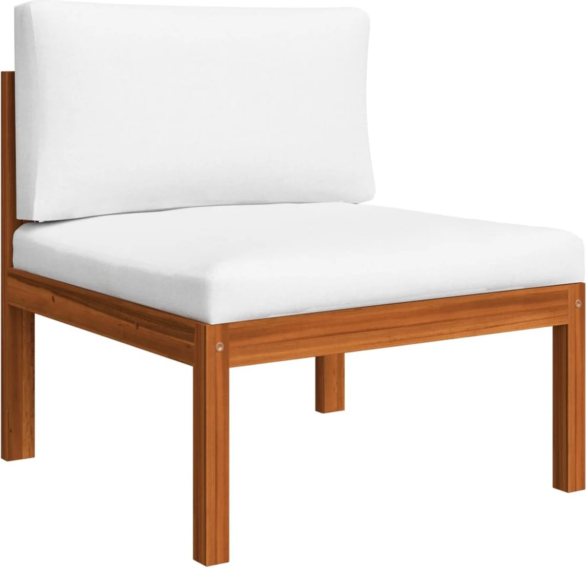 Decoways - 5-delige Loungeset Met Kussens Massief Acaciahout Crèmekleurig - Afbeelding 6