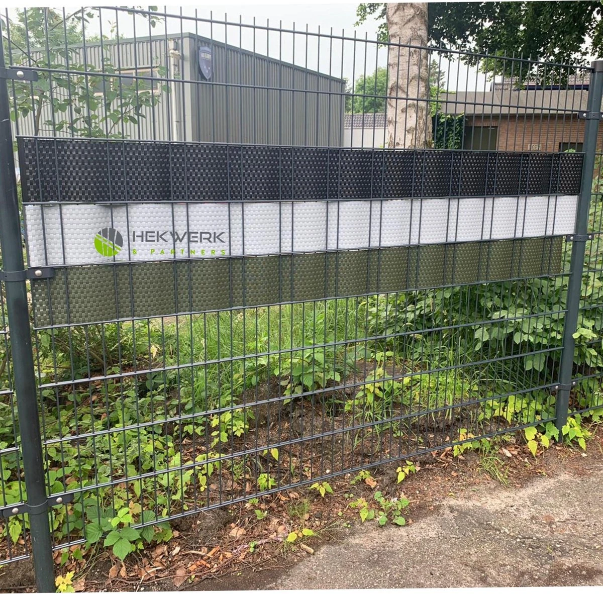 1 Rol Vlechtband/ Privacyband Antraciet Rotan Look 255x190mm - Afbeelding 4