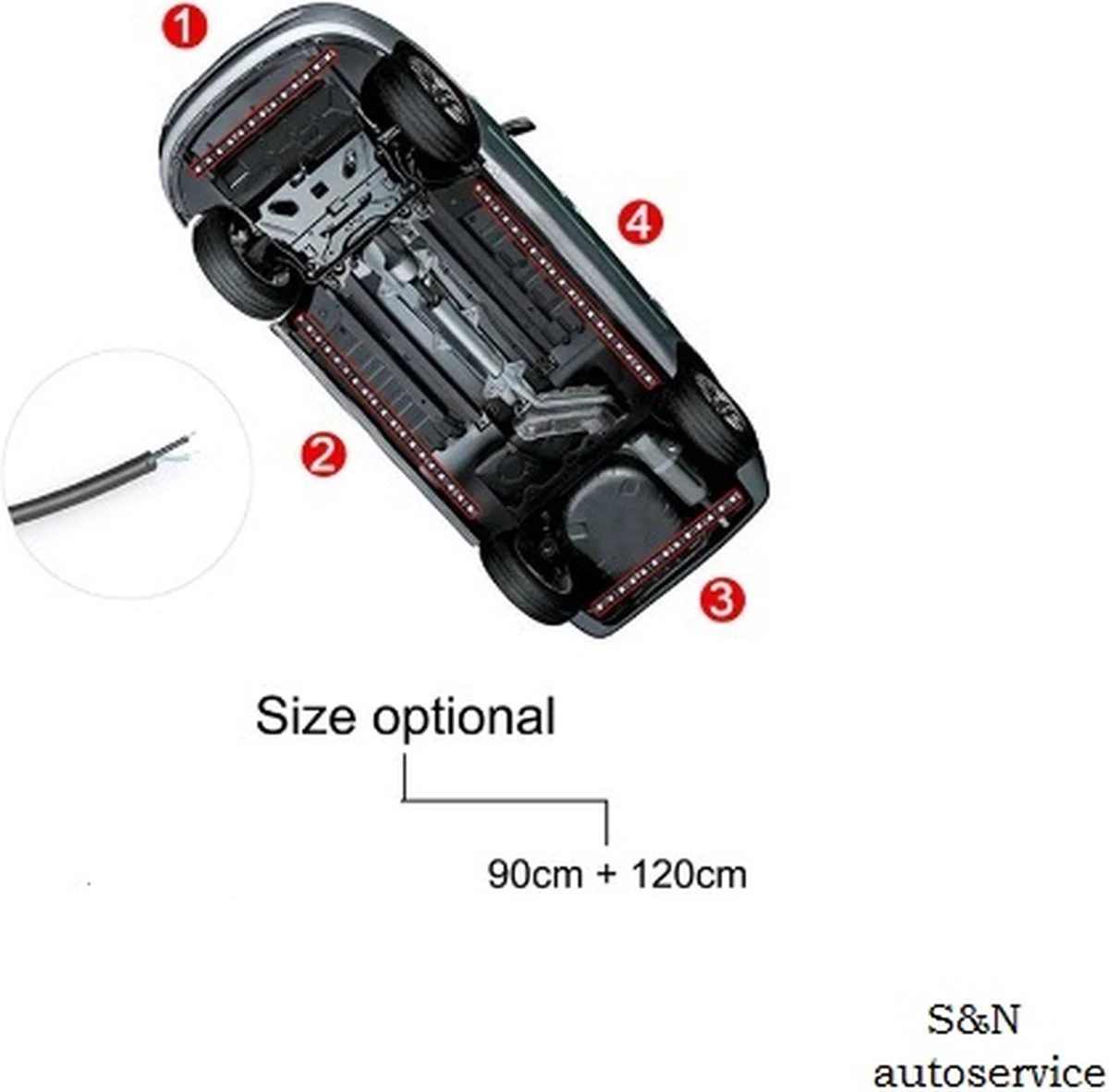 Merkloos Auto Led Verlichting - Underglow Led Strip Licht -Mobiele App - 12V - Afbeelding 8