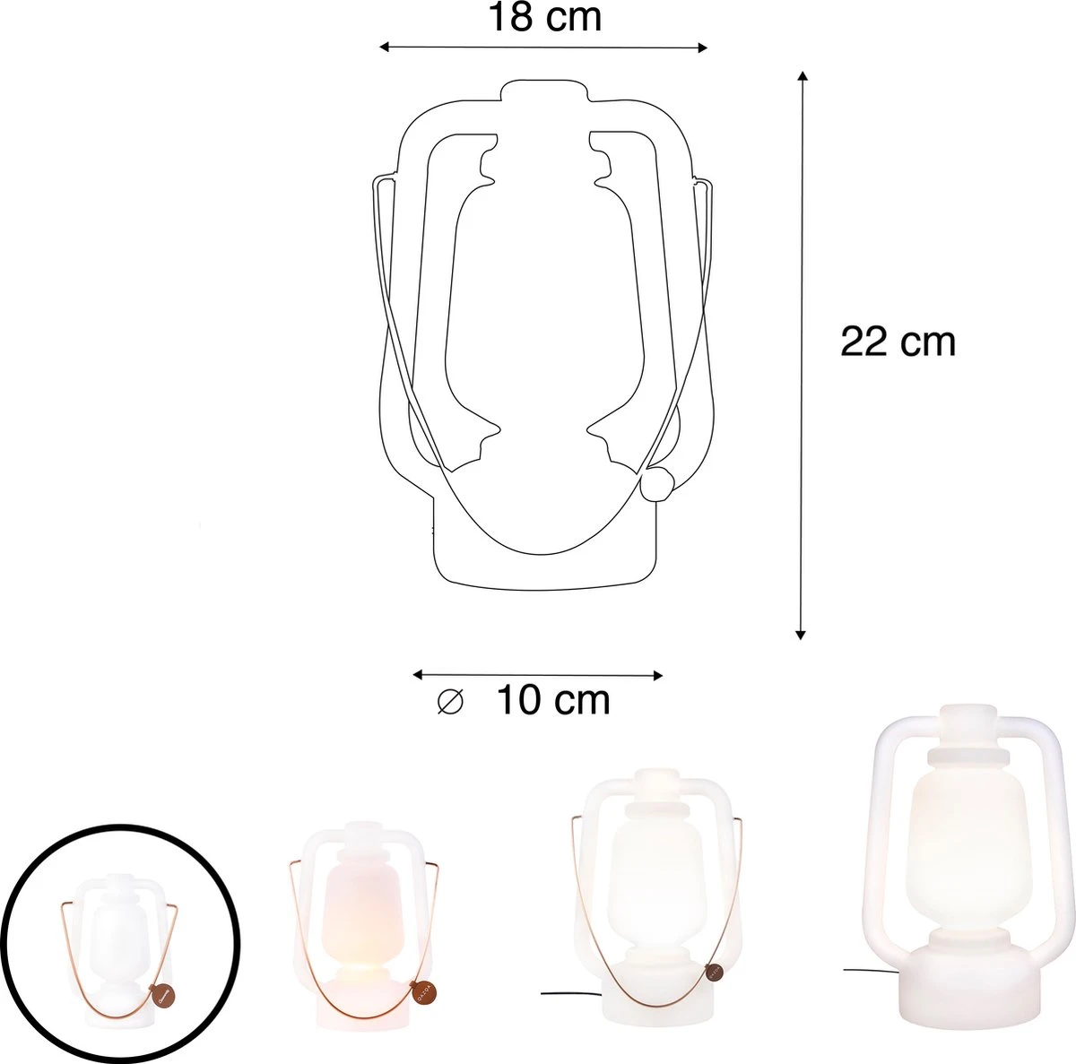 QAZQA Storm - Moderne LED Staande Buitenlamp | Staande Lamp Voor Buiten - 1 Lichts - H 220 Mm - Wit - Buitenverlichting - Afbeelding 4