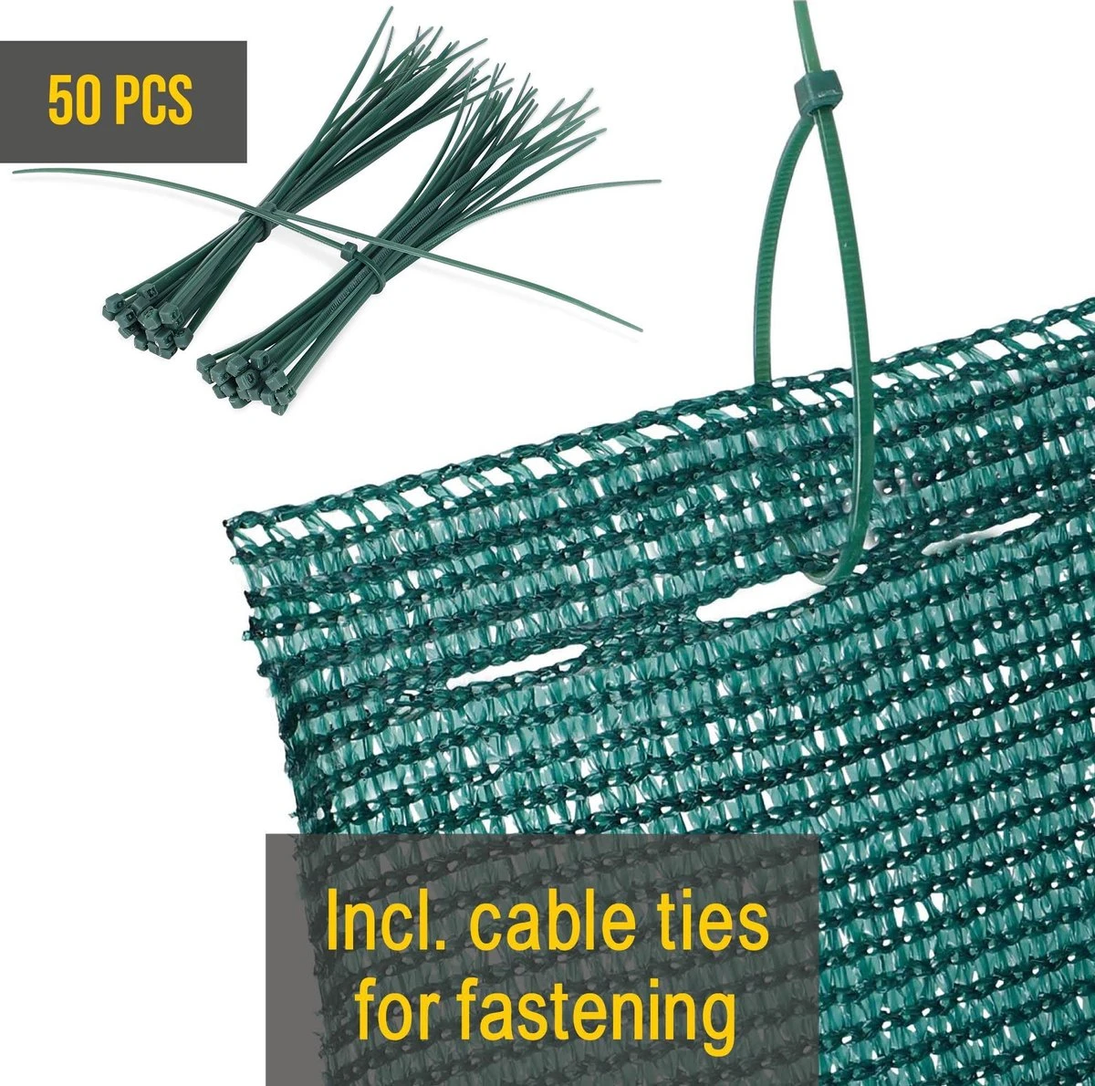 Sol Royal Zichtbreeknet Groen SG 80 Balkonscherm Zichtdoek 1000x100cm - Omheining 165 G/m² - Balkondoek Tuinnet Zonwerend HDPE - Inclusief Kabelbinders - Afbeelding 3