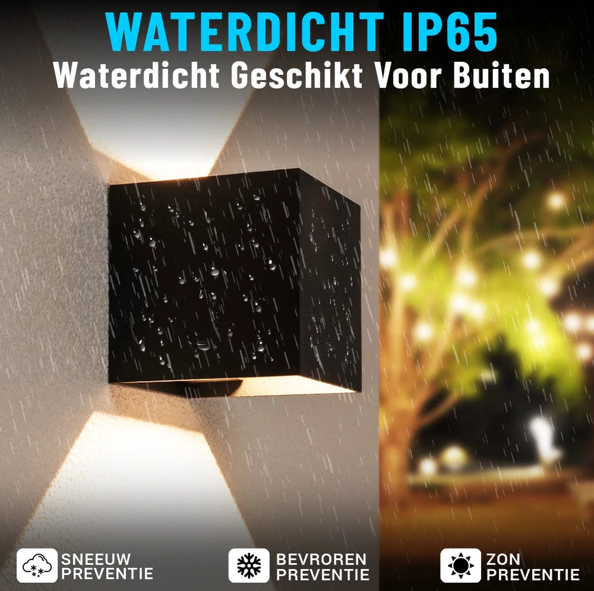 WRH - Set Van 2 Wandlamp Binnen Industrieel - Wandlamp Buiten - Waterdicht IP65 - Industrieel Modern - Set Van 2 - Afbeelding 6