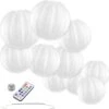 Merkloos Nylon Lampionnen - Wit - 10 Stuks - Incl. Led Met Afstandbediening - Incl. Handige Ophanghaakjes