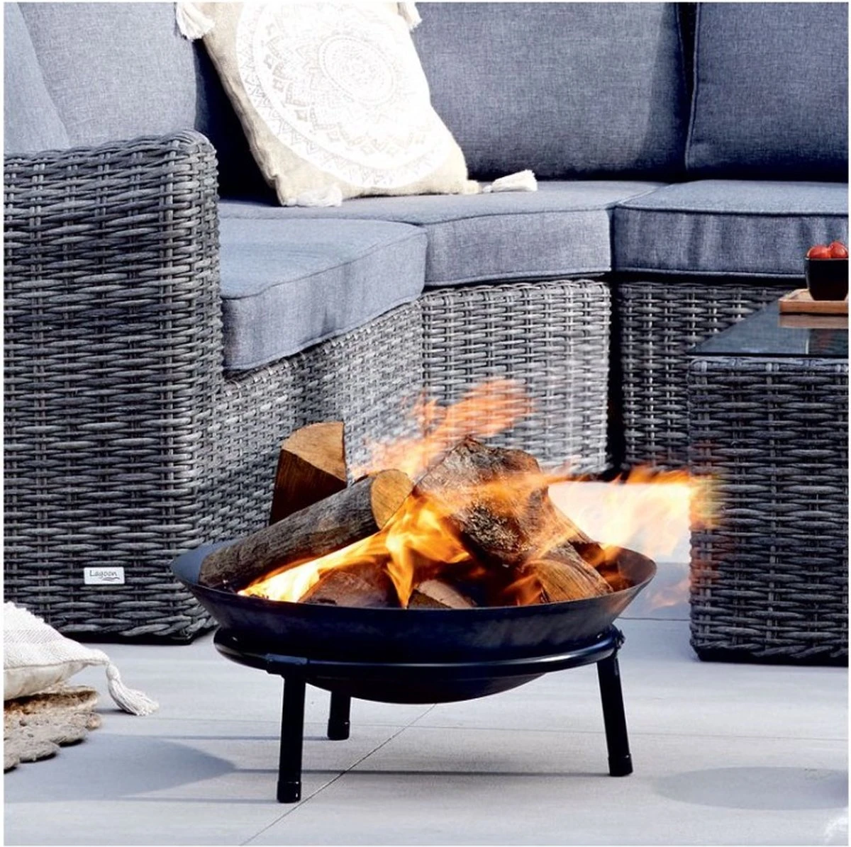 Vuurschaal Gietijzer Ø 50 Cm Op Standaard - Zwart - Afbeelding 3