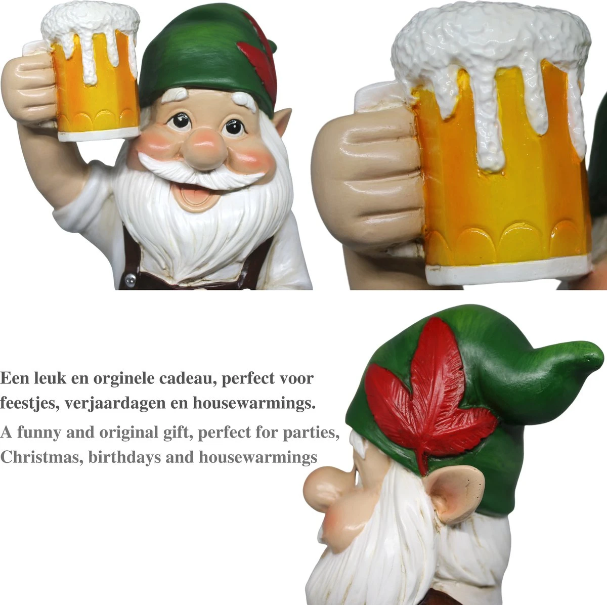 Merkloos Serra Fé - Tuinkabouter - In Lederhosen - 30cm Hoog - Hars - Handgeschilderd - Afbeelding 5