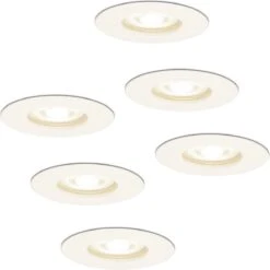HOFTRONIC - 6x Bari LED Inbouwspots Badkamer Wit - GU10 LED Spots Inbouw - 5W 400lm - 4000K Neutraal Wit Licht - IP65 Waterdicht - Inbouw Spots Plafond - Plafondspots Voor Woonkamer, Keuken, Slaapkamer En Buiten