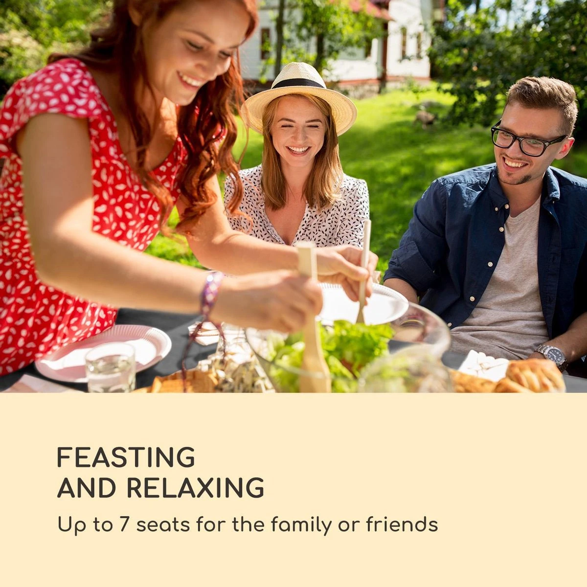 Blumfeldt Titania Dining Lounge Set Tuinmeubilair Eethoek Tafel Taboeret - Afbeelding 3