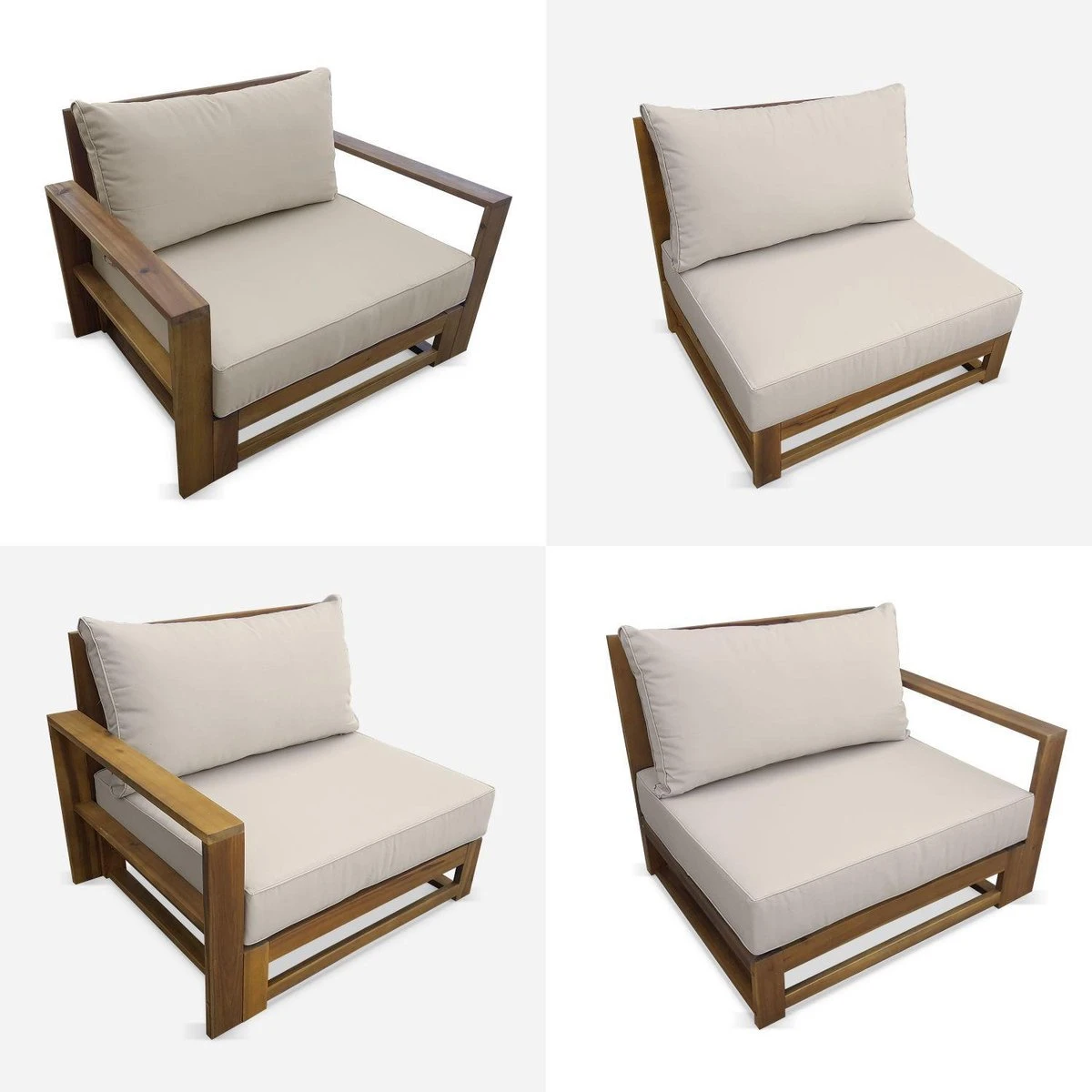 Alice's Garden Loungeset Mendoza - Acacia - 5 Plaatsen - Beige - Afbeelding 2