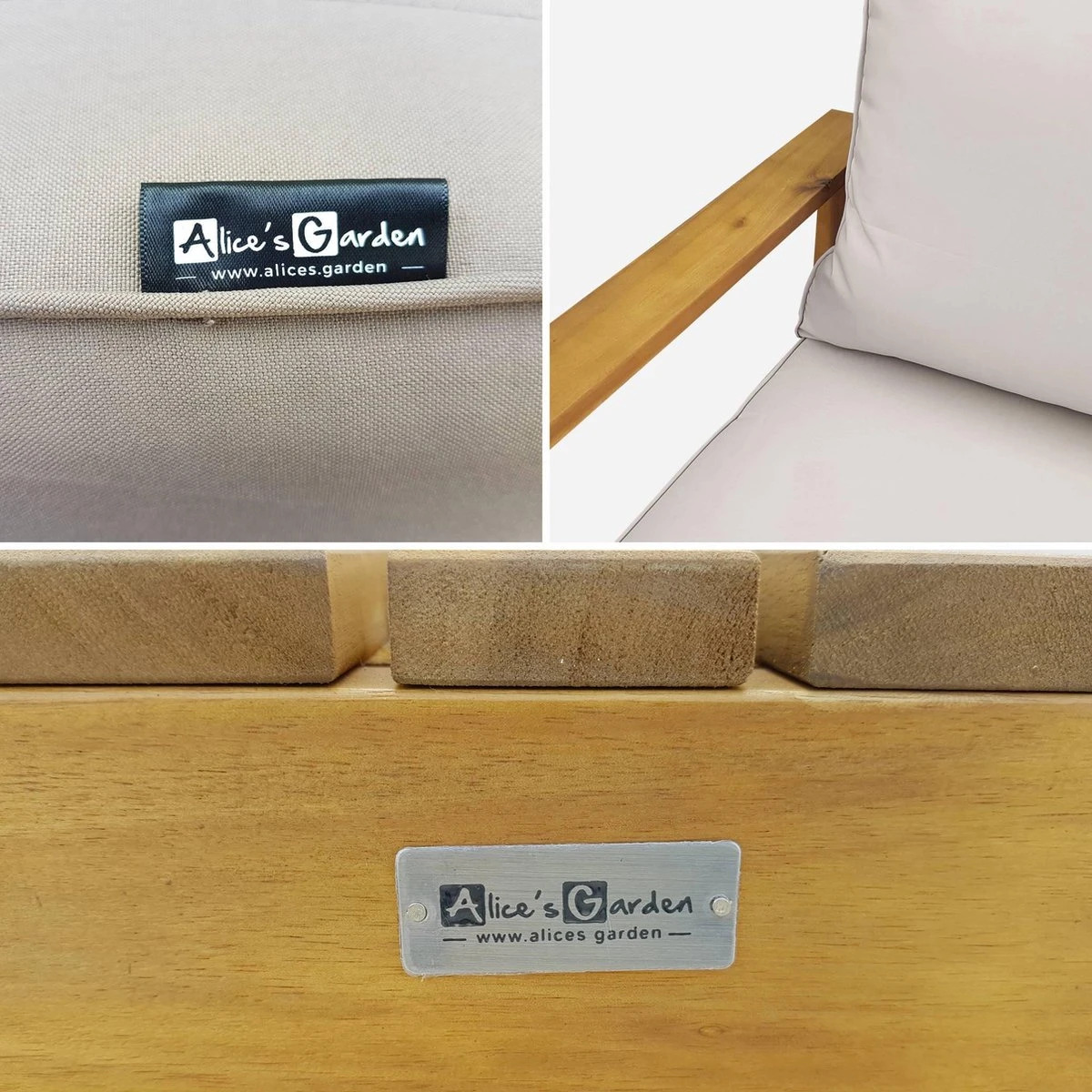 Alice's Garden Loungeset Mendoza - Acacia - 5 Plaatsen - Beige - Afbeelding 4