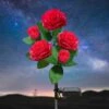 Merkloos 2 Stuks - Solar LED Rozen Tuinverlichting - IP65 Waterproof - Voor Buiten - Koraal Ontwerp - Decoratief Tuin Verlichting - Kunstbloemen Op Zonne- Energie - Tuinverlichting Op Zon Energie - Zonne Prikspot - Solar Tuindecor - Blauw