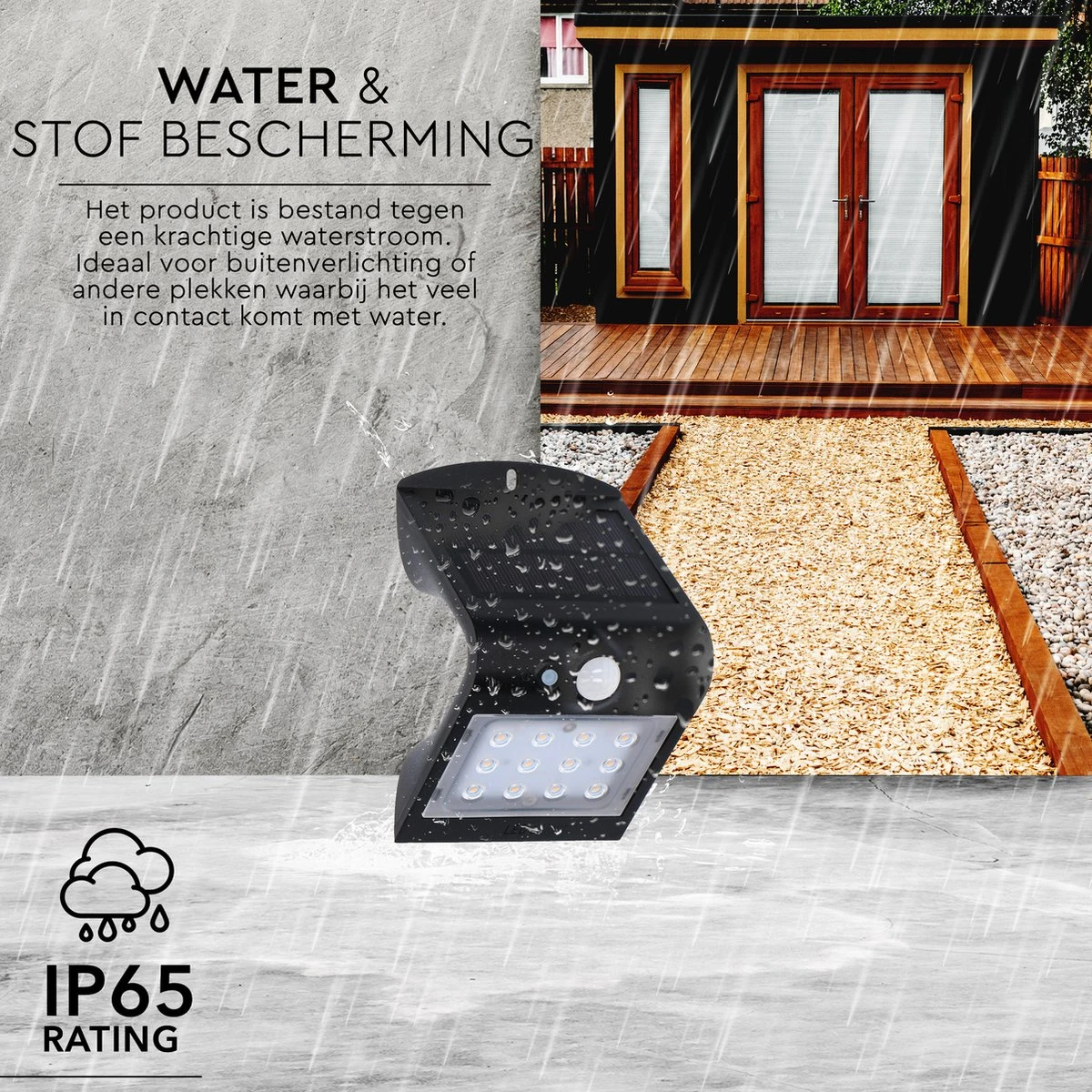 Proventa Solar LED Buitenlamp Met Bewegingssensor - Wandlamp Model Jerrel - Zwart - Afbeelding 5