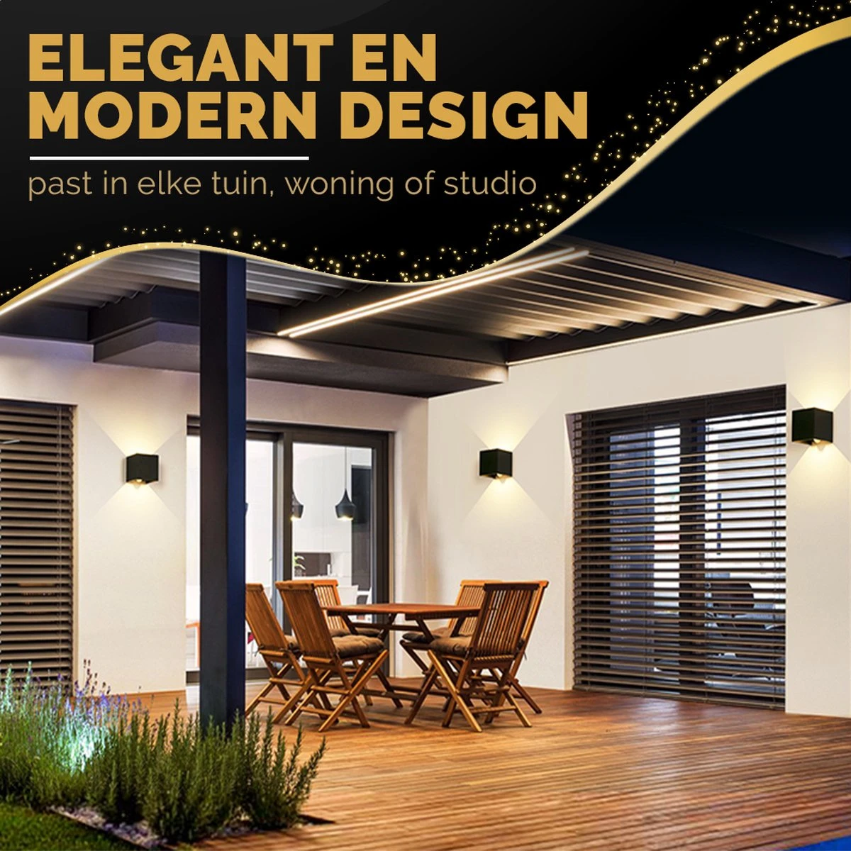 Homèlle Buitenlamp Met Bewegingssensor - Wandlamp Voor Binnen En Buiten - Tuinverlichting - 2700K - Industrieel - Zwart - Design - LED - 10x10x10cm - Afbeelding 5