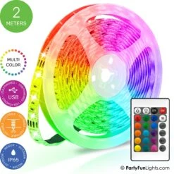 PartyFunLights - LED Strip - Multi-Color RGB - Werkt Op USB - 2 Meter