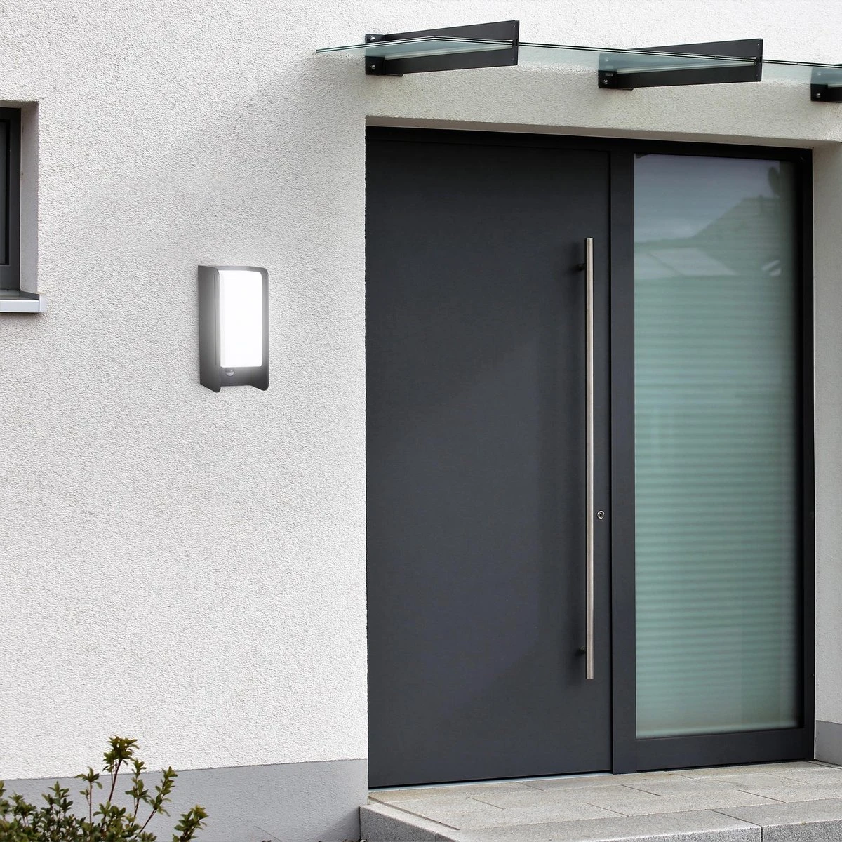 B.K.Licht - Buiten Wandlamp - Met Bewegingssensor - Voor Buiten - Netstroom - Metalen - Rechthoekige - Zwarte Wandlampen - Met 1 Lichtpunt - IP44 - Buitenverlichting - Buitenlamp - E27 Fitting - 25.5x12x10 Cm - Excl. Lichtbron - Afbeelding 5