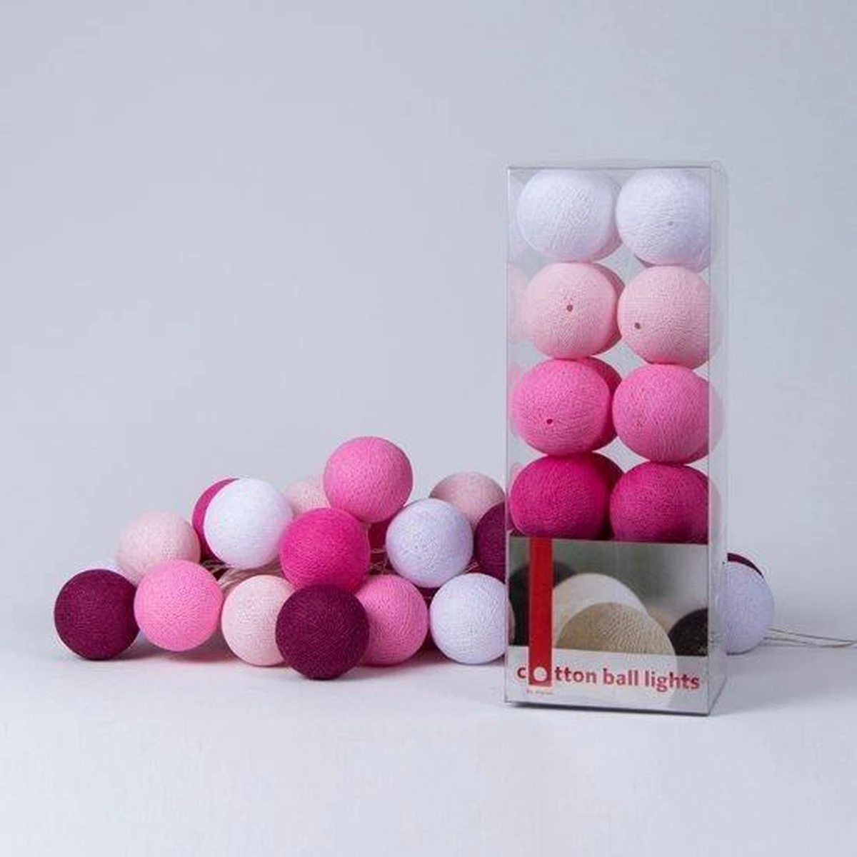 Cotton Ball Lights Lichtslinger Pink 20 Lampjes Lus - Afbeelding 5
