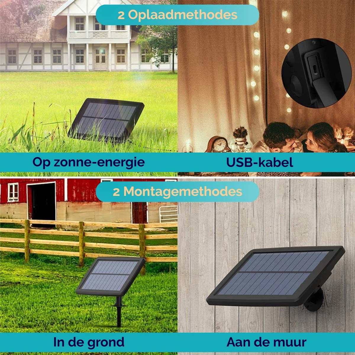 Groovy Light Solar Tuinverlichting Op Zonne-Energie En Netstroom Met 20 LED's - Kerstverlichting Buiten – 3+2m - ø5cm - Afbeelding 7